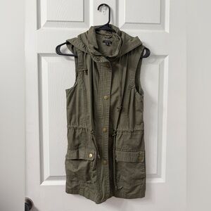 Women's Olive Green Hooded Vest